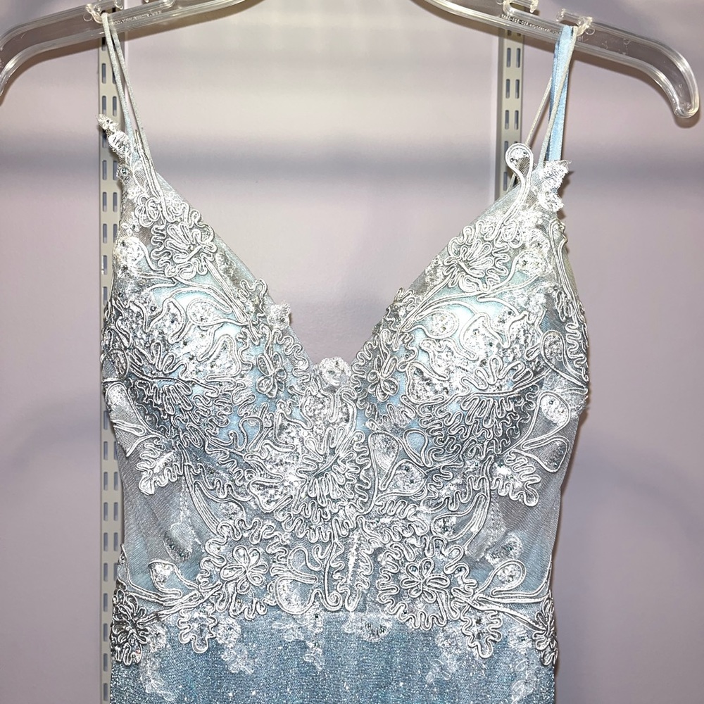 Blue sparkly prom dress